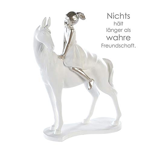 brillibrum-skulptur-m-dchen-mit-pferd-polyresin-wei-silber-25-cm image 6