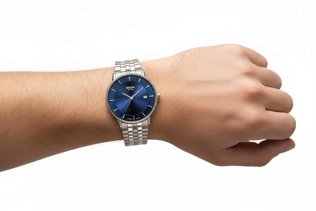 boccia-3607-03-titanium-herren-armbanduhr-blau-39-mm image 2