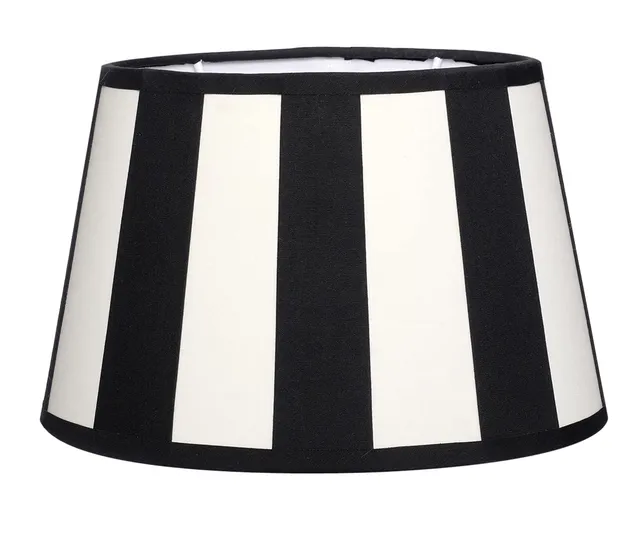 brillibrum-lampenschirm-gestreift-oval-e14-e27-schwarz-creme image 1