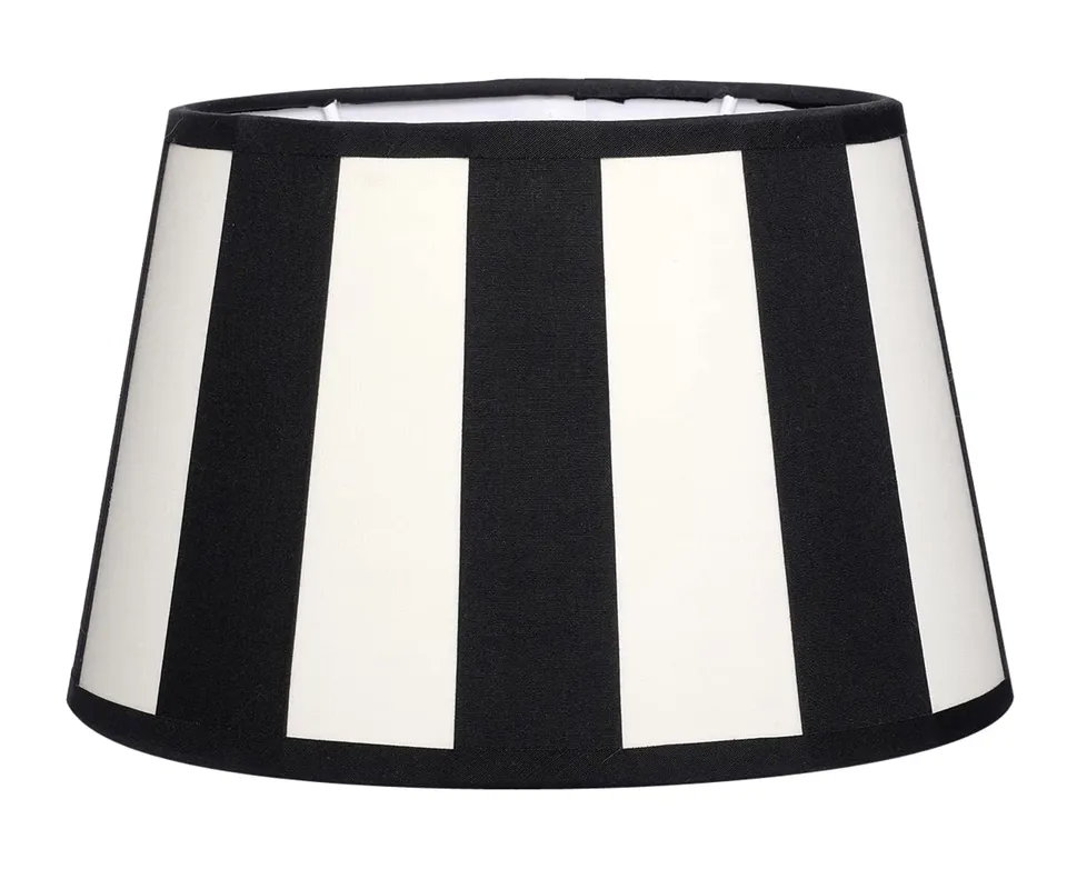 brillibrum-lampenschirm-gestreift-oval-e14-e27-schwarz-creme image 1