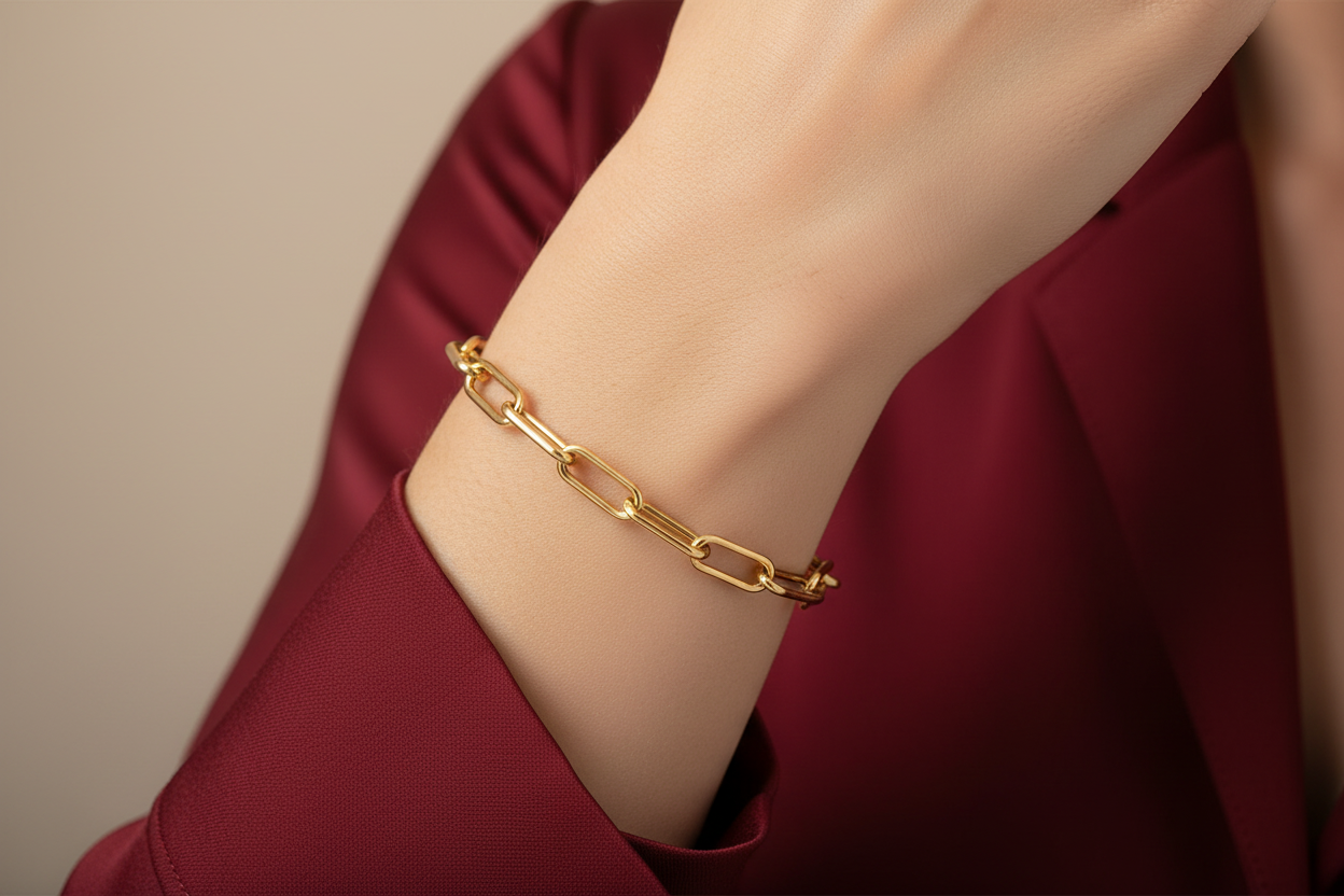 boccia-03045-02-titan-armband-paperclip-gold-6-mm image 2