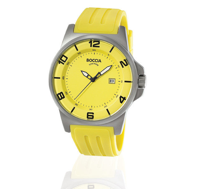 boccia-id-3535-36-titan-herrenuhr-45mm-gelb-kautschuk image 2