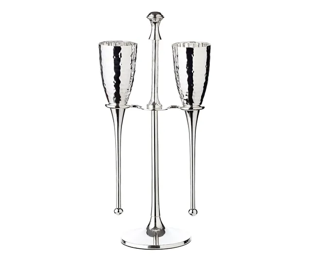 brillibrum-design-2er-set-sektkelche-versilbert-geh-mmert-mit-st-nder-metall-sek image 1