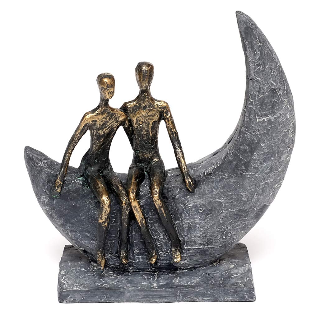 brillibrum-skulptur-liebespaar-mond-schaukel-variante-2-polyresin-bronze-31x9x32 image 4