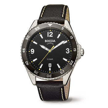 boccia-3599-02-herren-titan-uhr-schwarz-leder image 1