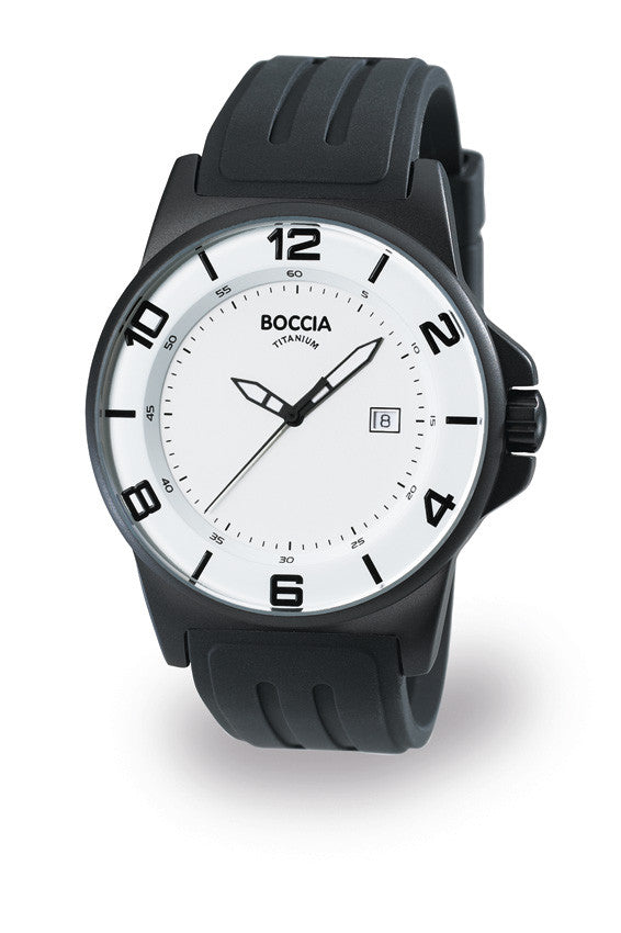 boccia-id-3535-06-titan-herrenuhr-wei-schwarz-45-mm-kautschuk image 2