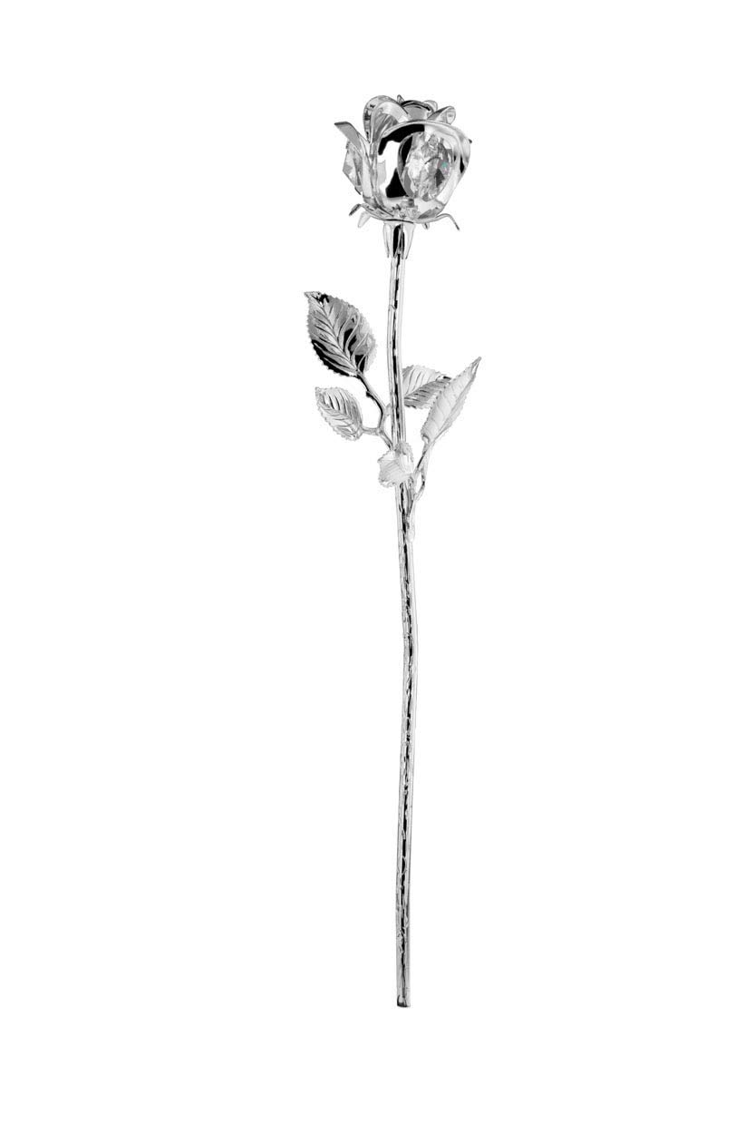 brillibrum-design-metall-rose-versilbert-30-cm-mit-kristallglas-silber image 2