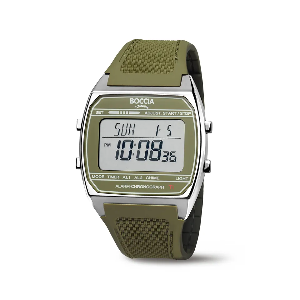 boccia-3738-03-titan-digitaluhr-gr-n-unisex image 1