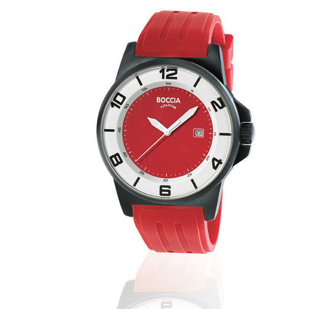 boccia-id-3535-57-herren-titanuhr-rot-45-mm-mit-kautschukband image 2