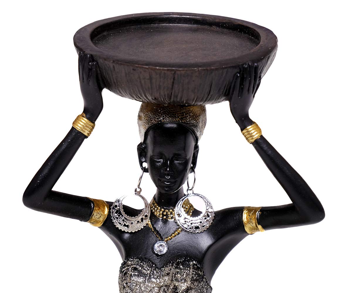brillibrum-design-dekofigur-afrikanerin-mit-schale-teelichthalter-kniend-21-2-cm image 2