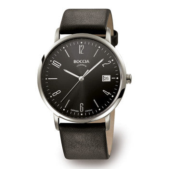 boccia-3557-02-titanium-herrenuhr-schwarz-leder image 1