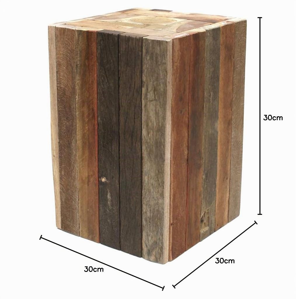 brillibrum-beistelltisch-treibholz-45x30x30-cm-hocker-quadratisch-massiv image 2