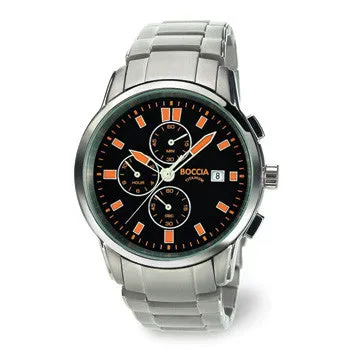 boccia-3763-03-titanium-chronograph-herrenuhr-schwarz-orange image 1