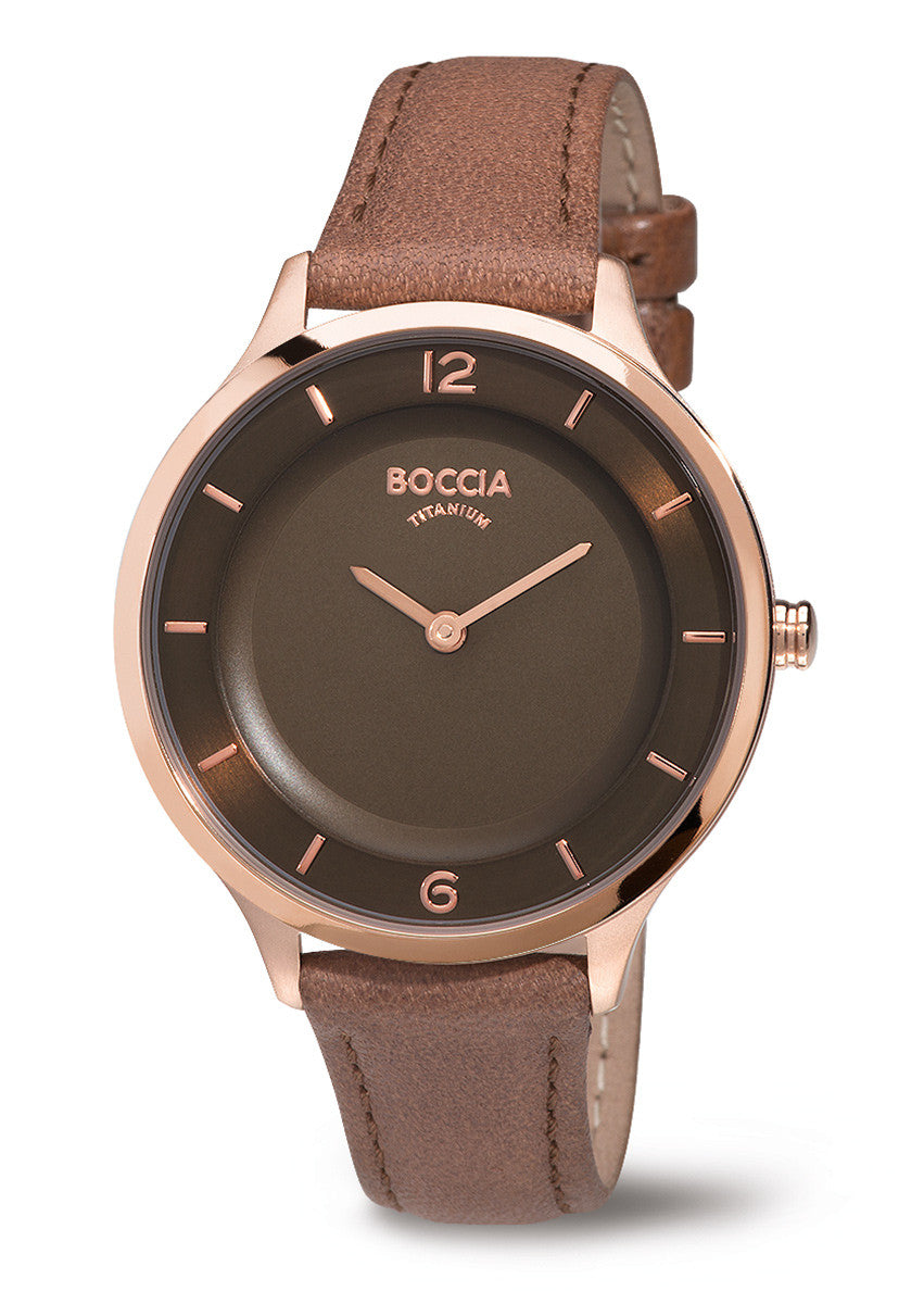 boccia-3249-03-titanium-damen-armbanduhr-37mm-ros-gold-braun-leder image 2