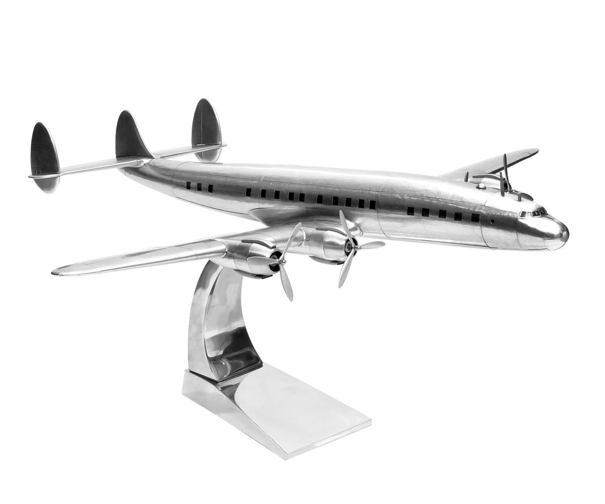 brillibrum-lockheed-super-constellation-flugzeugmodell-holz-metall-mit-standfu image 1