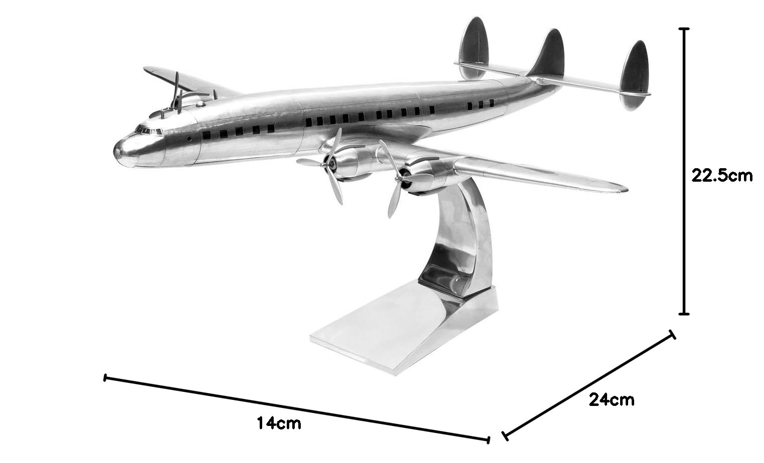 brillibrum-lockheed-super-constellation-flugzeugmodell-holz-metall-mit-standfu image 6