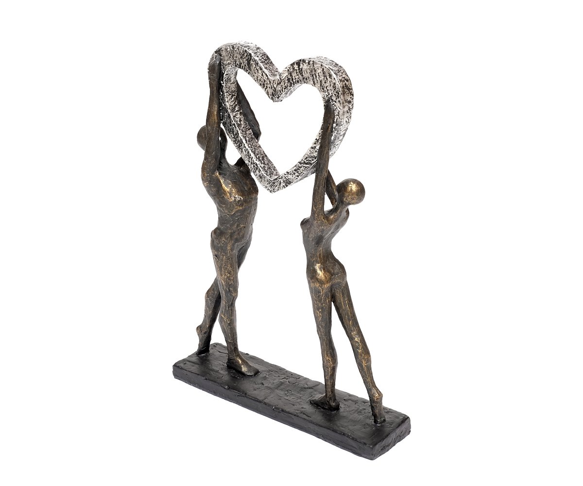 brillibrum-skulptur-herz-liebespaar-bronze-abstrakte-dekofigur-polystone-36-x-27 image 3