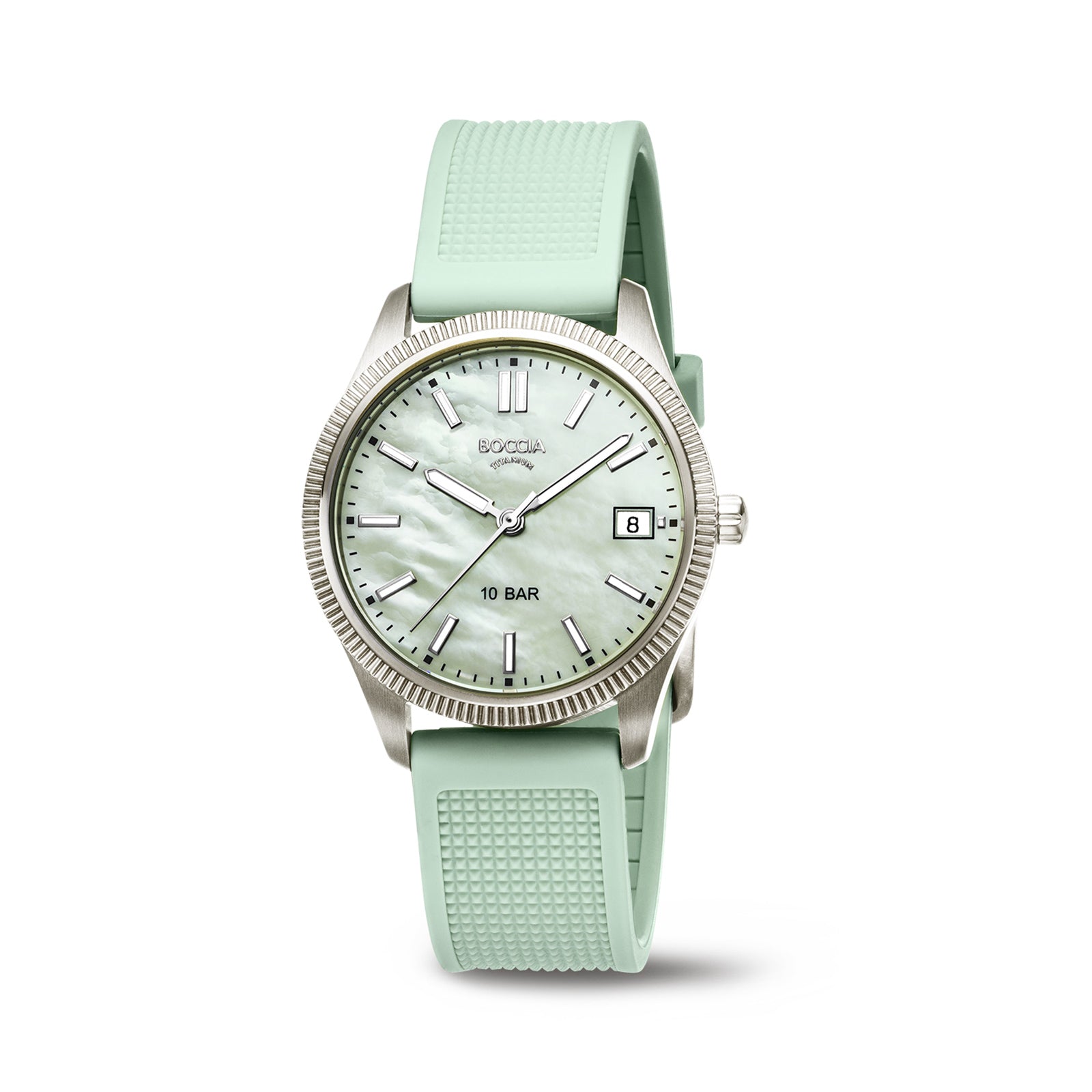 boccia-3356-02-damen-titan-uhr-perlmutt-gr-n-kautschuk-35-mm image 1