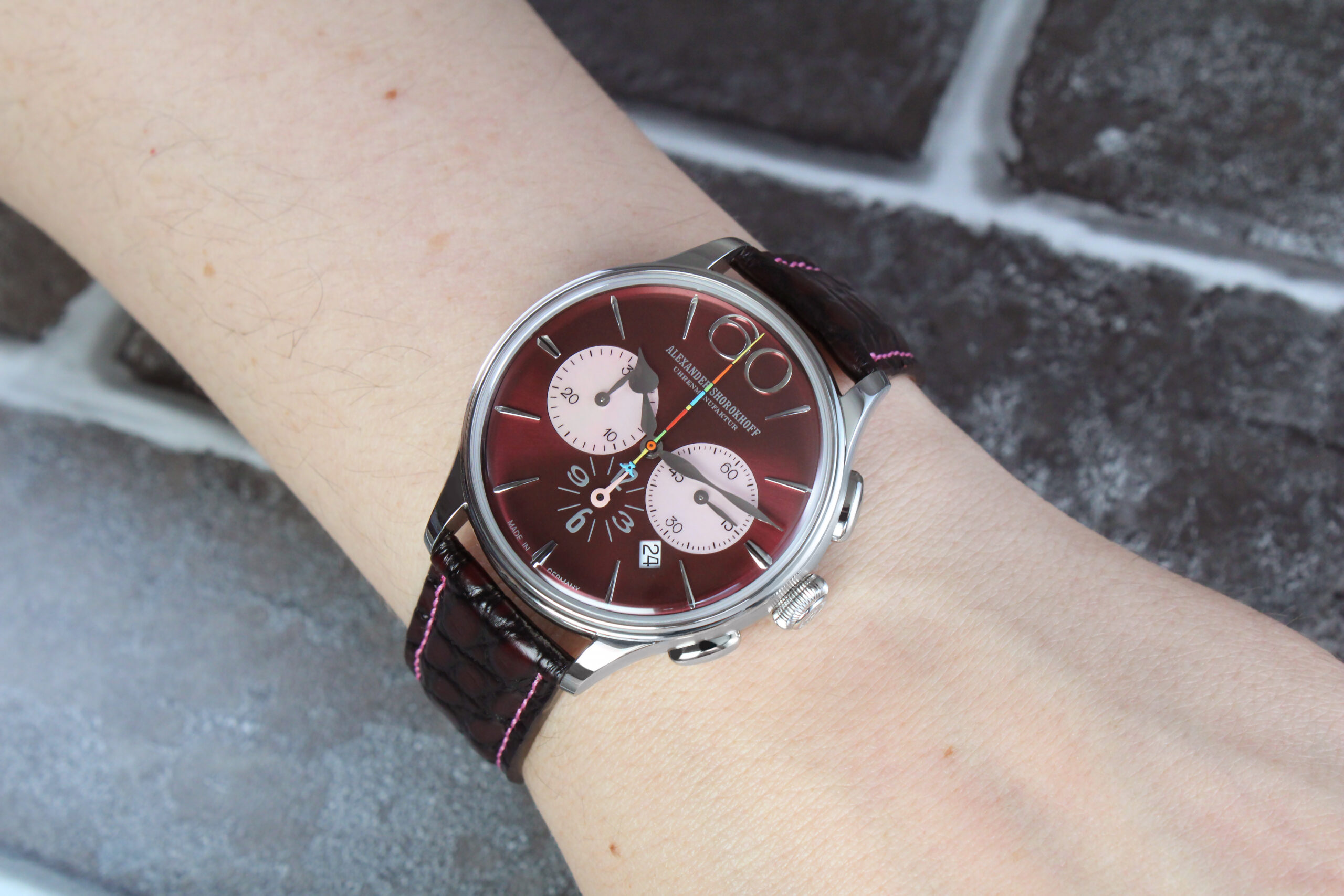 alexander-shorokhoff-happy-second-bordeaux-chronograph-uhr image 3