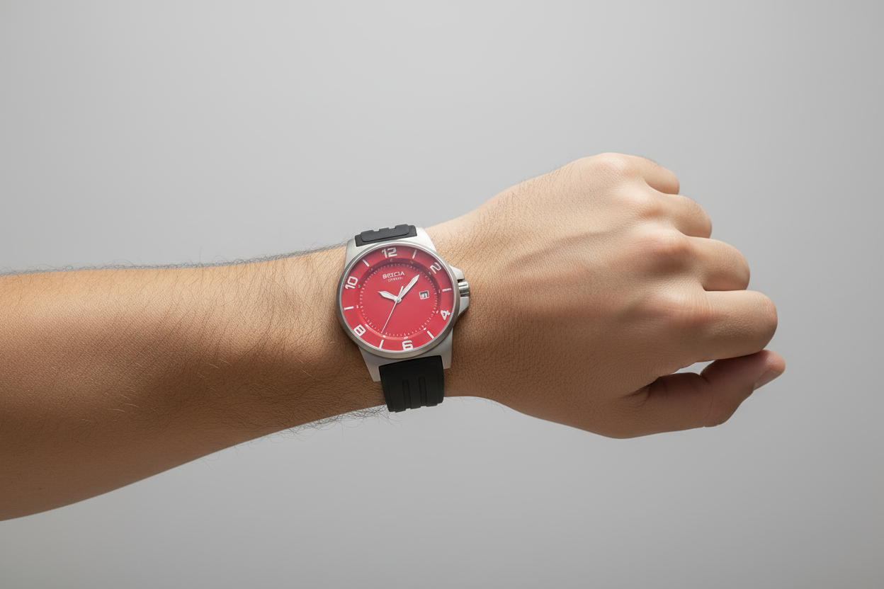 boccia-3535-26-id-titanium-herrenuhr-rot-schwarz-45mm image 3