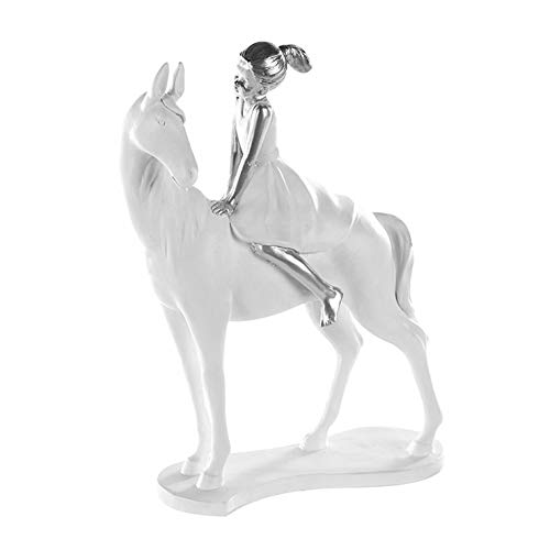 brillibrum-skulptur-m-dchen-mit-pferd-polyresin-wei-silber-25-cm image 5