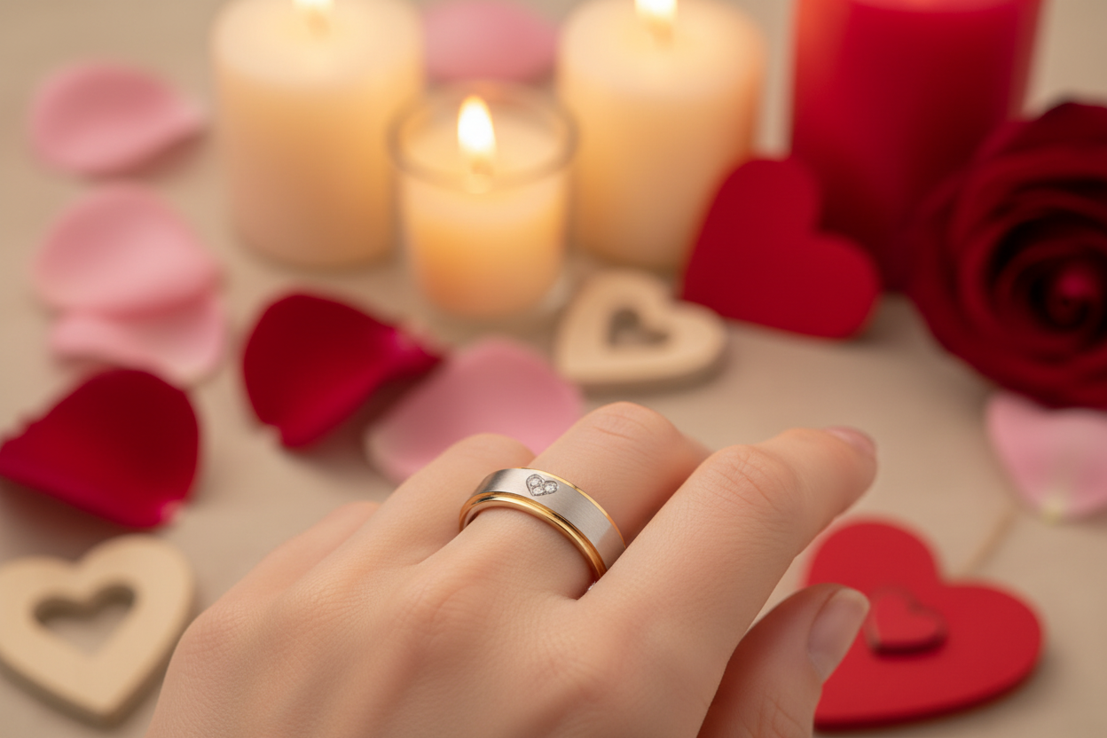 boccia-0134-06-titan-ring-5-mm-herz-diamant-0-015-ct-teilvergoldet image 2