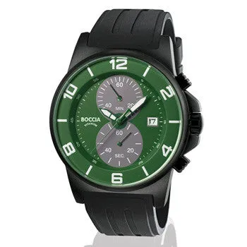 boccia-3777-14-herren-titan-chronograph-45mm-gr-n-mit-kautschukband image 1