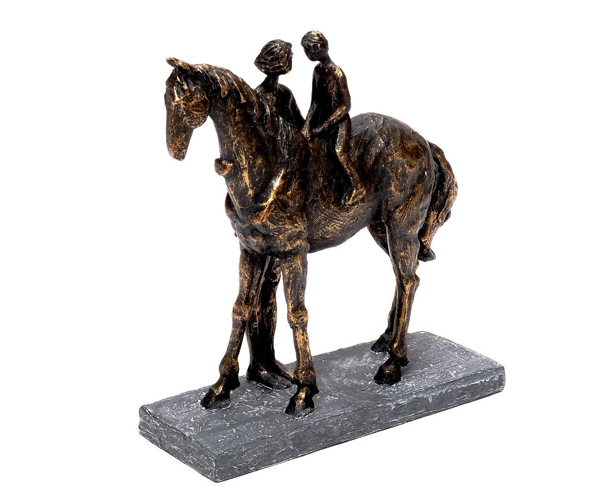 brillibrum-moderne-pferd-skulptur-mutter-mit-kind-polyresin-bronze image 4