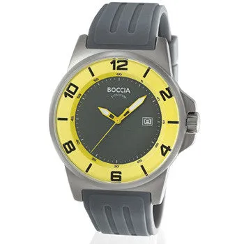 boccia-id-3535-64-herren-titanuhr-grau-gelb-45-mm image 1