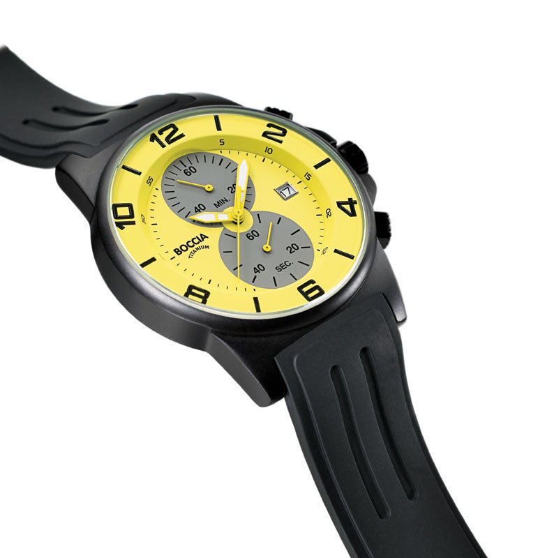 boccia-3777-23-herrenuhr-titan-chronograph-gelb-45-mm image 3