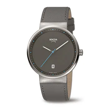 boccia-3615-03-herren-titanium-uhr-grau-leder-38-5mm image 1