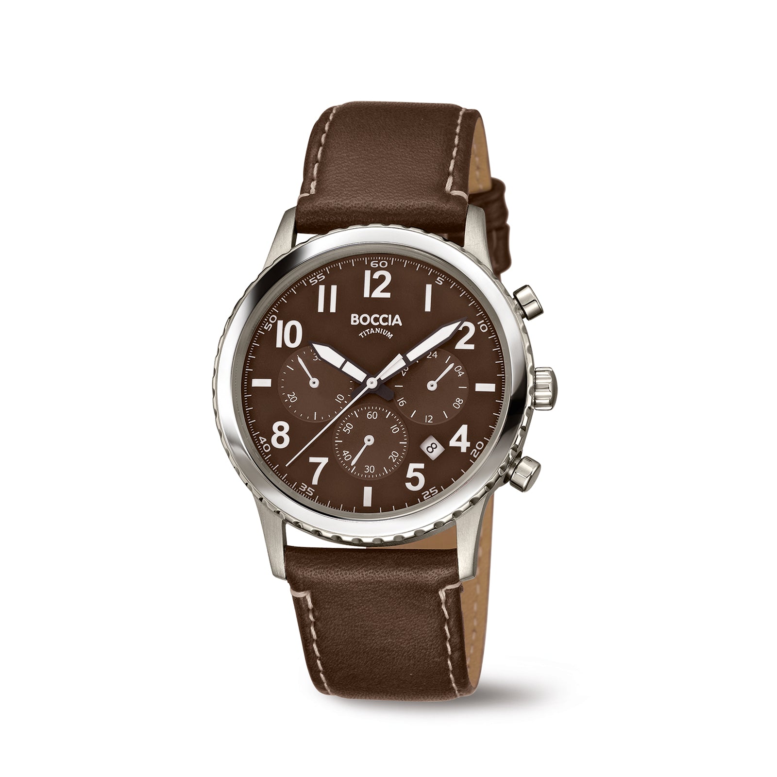 boccia-3745-02-titan-chronograph-braun-41mm-leder image 3