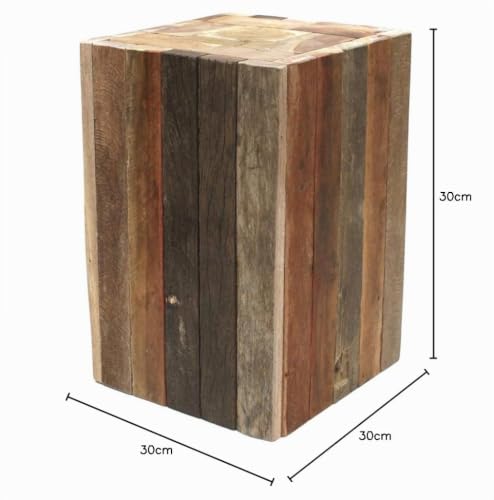 brillibrum-beistelltisch-treibholz-45x30x30-cm-hocker-quadratisch-massiv image 4