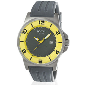 boccia-id-3535-64-herren-titanuhr-grau-gelb-45-mm image 1