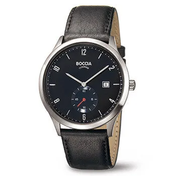 boccia-3606-02-titanium-herrenuhr-leder-schwarz-42-mm image 1
