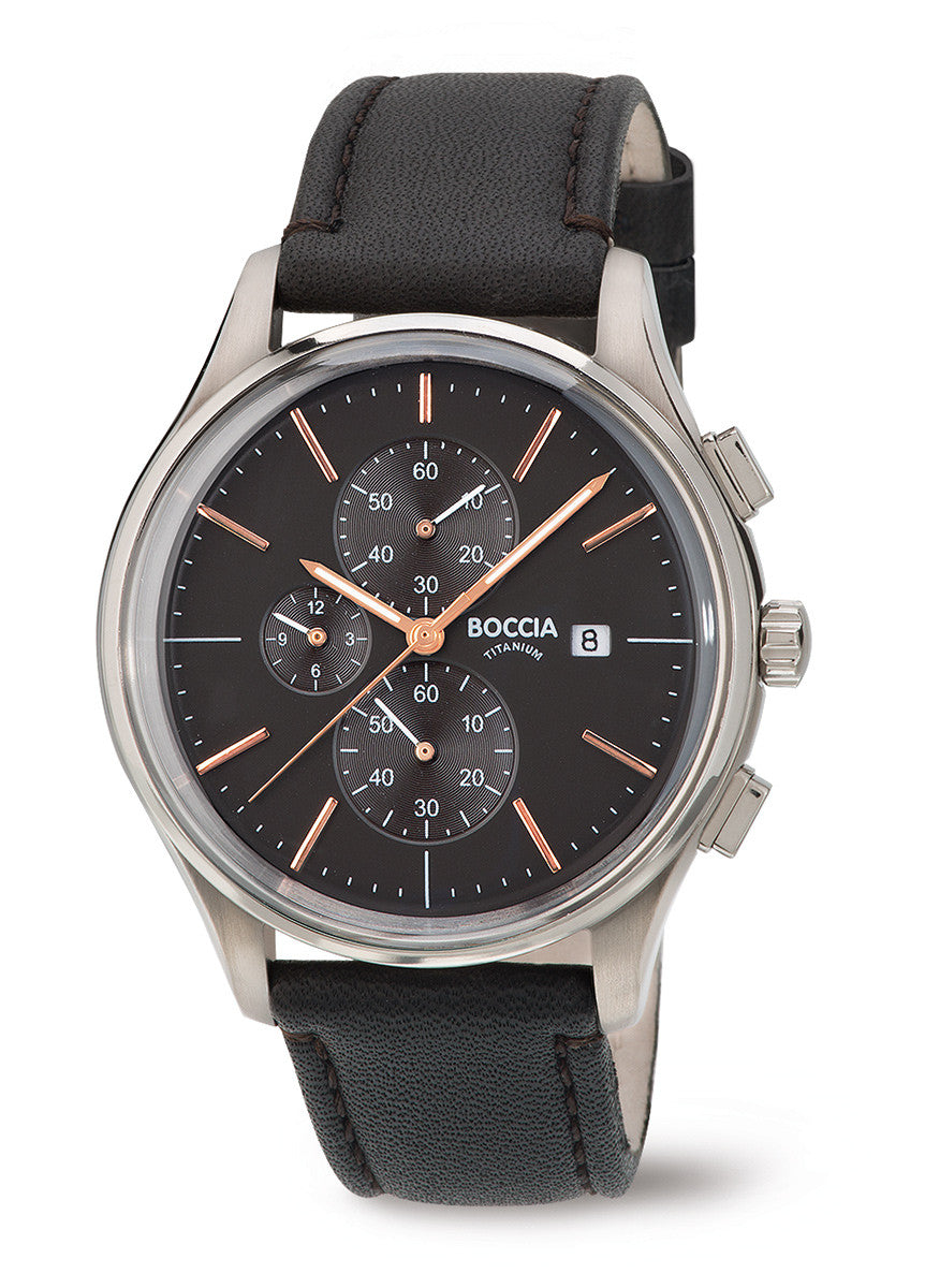 boccia-titanium-herren-chronograph-3756-02-braun-leder image 2
