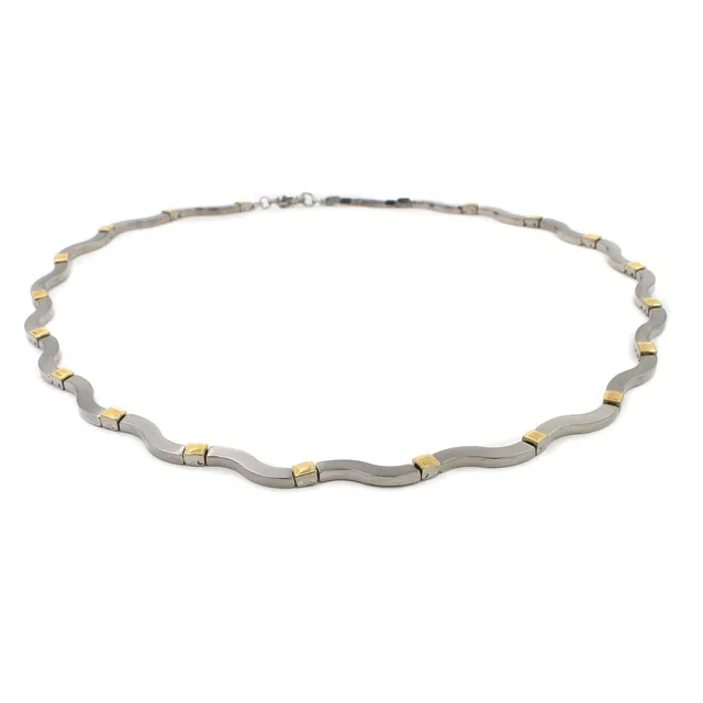 boccia-0863-02-titanium-halskette-47-cm-teilpoliert-mit-gold-gliedern image 1