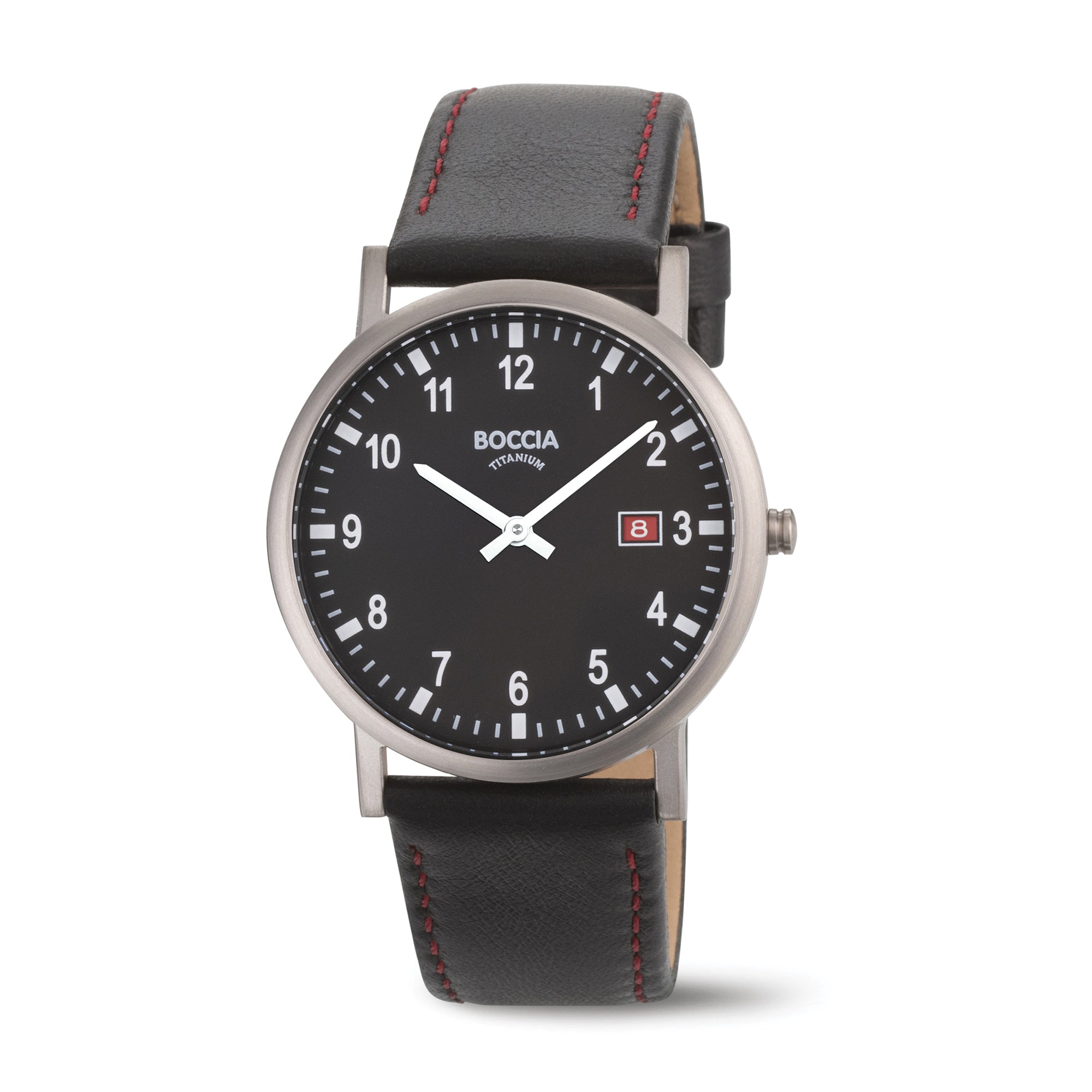 boccia-3662-03-herren-titan-uhr-schwarz-leder-37-mm image 1