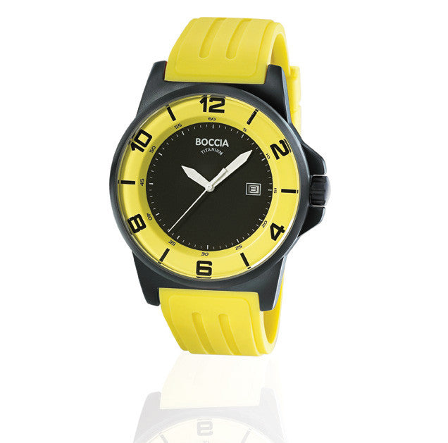 boccia-id-3535-35-titanium-herrenuhr-schwarz-gelb-kautschuk-45-mm image 2