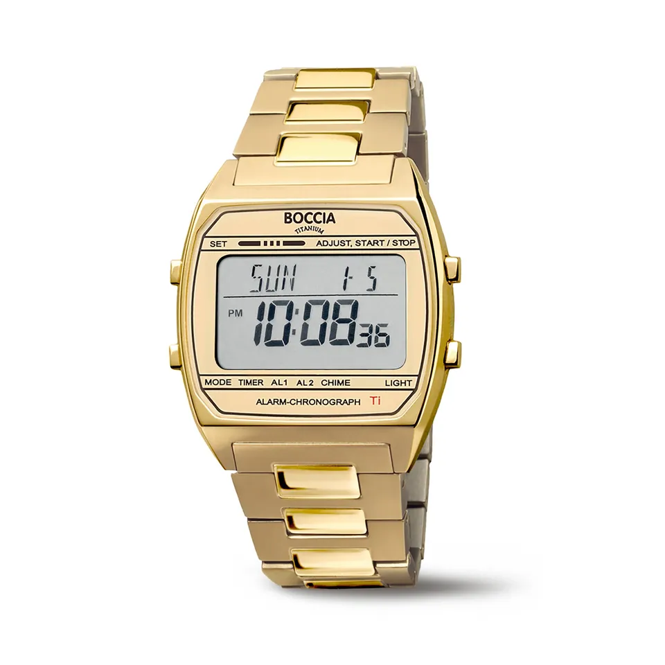 boccia-3738-08-titanium-digitaluhr-gold-unisex-chronograph image 1
