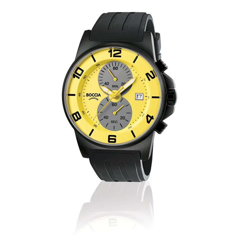 boccia-3777-23-herrenuhr-titan-chronograph-gelb-45-mm image 2