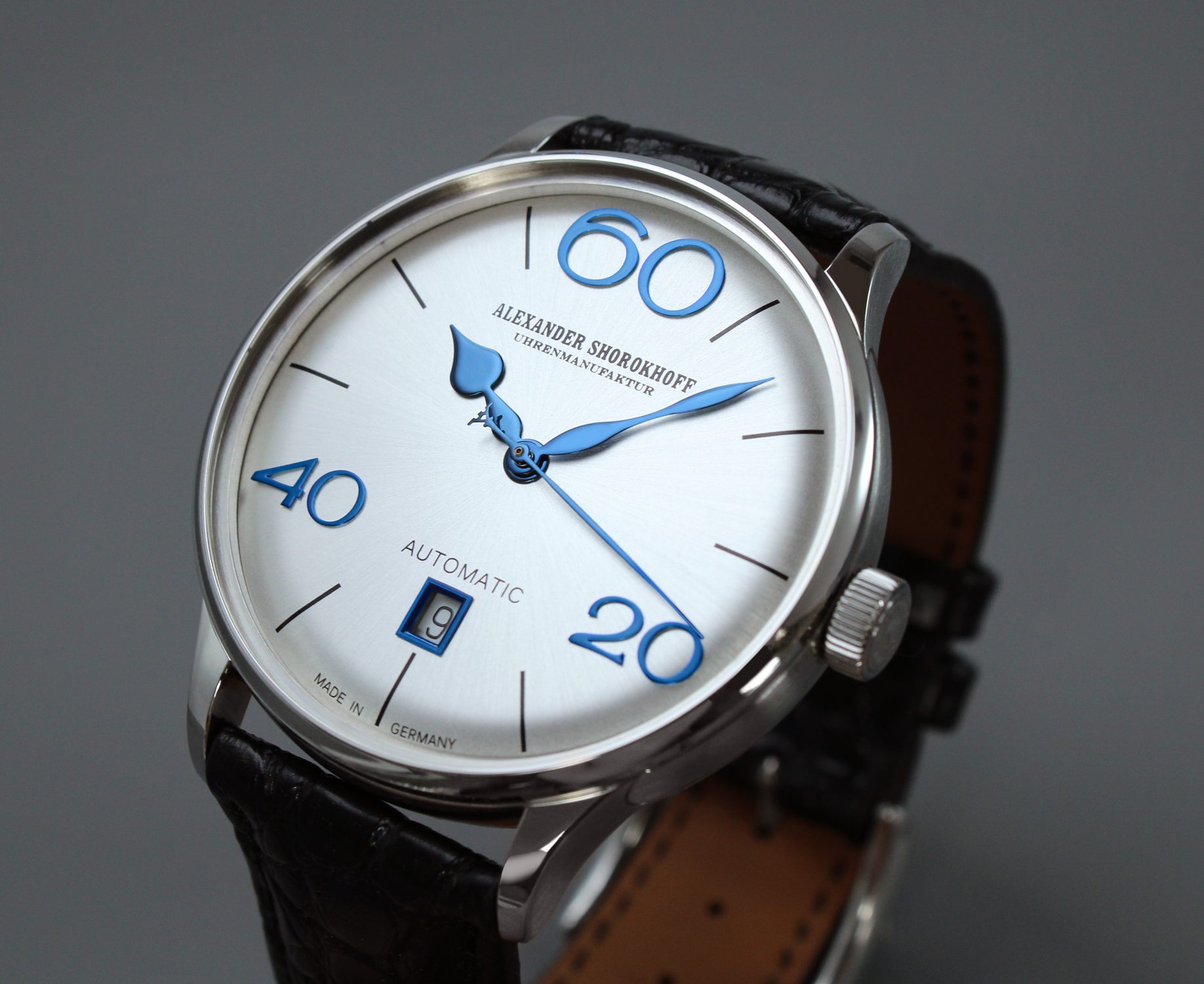 alexander-shorokhoff-sixtythree-silver-vintage-herrenuhr-blau image 7