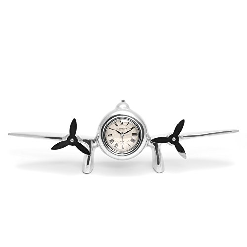 brillibrum-tischuhr-flugzeug-propeller-metall-silber-mit-gravur-bis-25-zeichen image 8