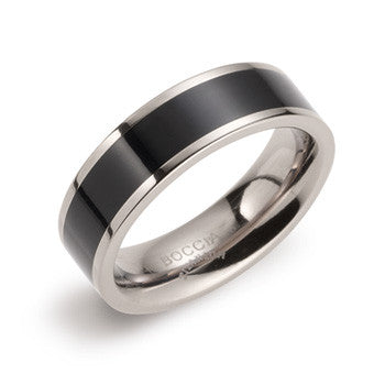 boccia-0123-07-titanium-ring-6mm-mit-schwarzem-emaille-inlay image 1