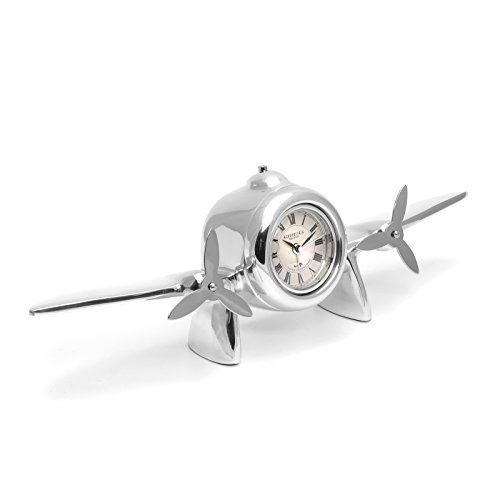 brillibrum-tischuhr-flugzeug-propeller-metall-silber-mit-gravur-bis-25-zeichen image 6
