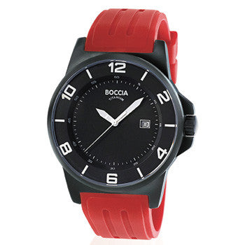 boccia-3535-38-titan-herrenuhr-id-schwarz-rot-45-mm-kautschuk image 1
