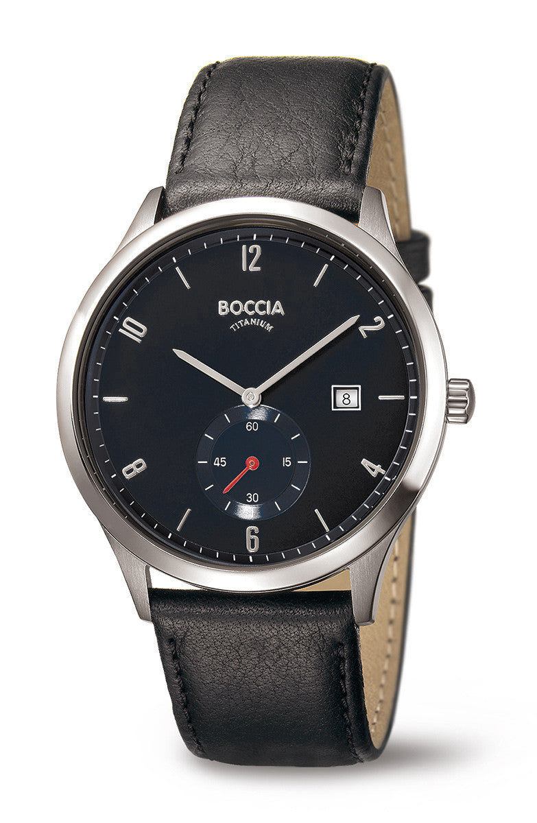 boccia-3606-02-titanium-herrenuhr-leder-schwarz-42-mm image 3