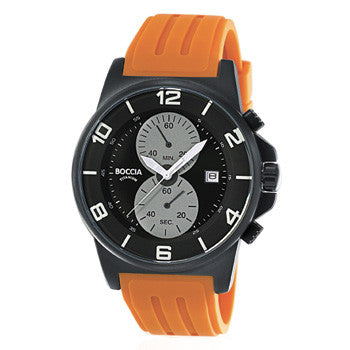 boccia-3777-09-titan-chronograph-herrenuhr-schwarz-orange-kautschuk image 1