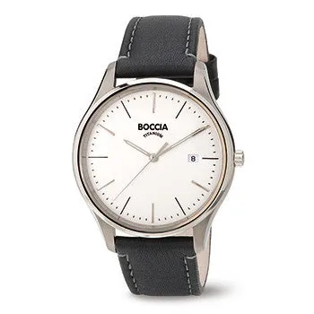 boccia-3587-01-herren-titan-uhr-wei-leder-41mm image 1