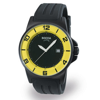 boccia-id-3535-10-herren-titan-uhr-schwarz-gelb-mit-kautschuk image 1